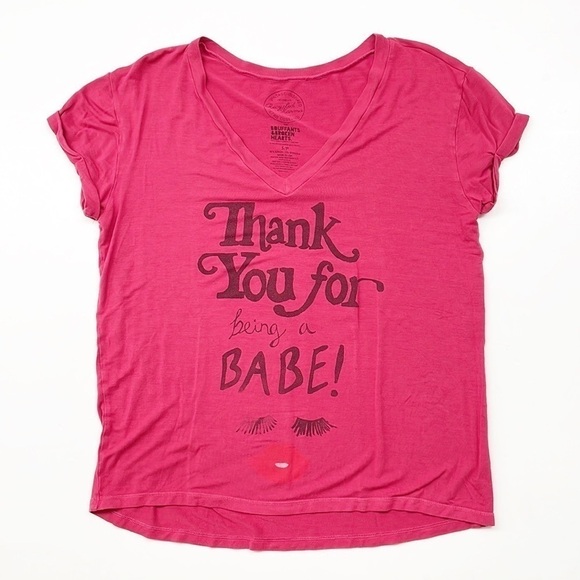 Recycled Karma Thank You For Being A Babe red v-neck t-shirt - Picture 1 of 4